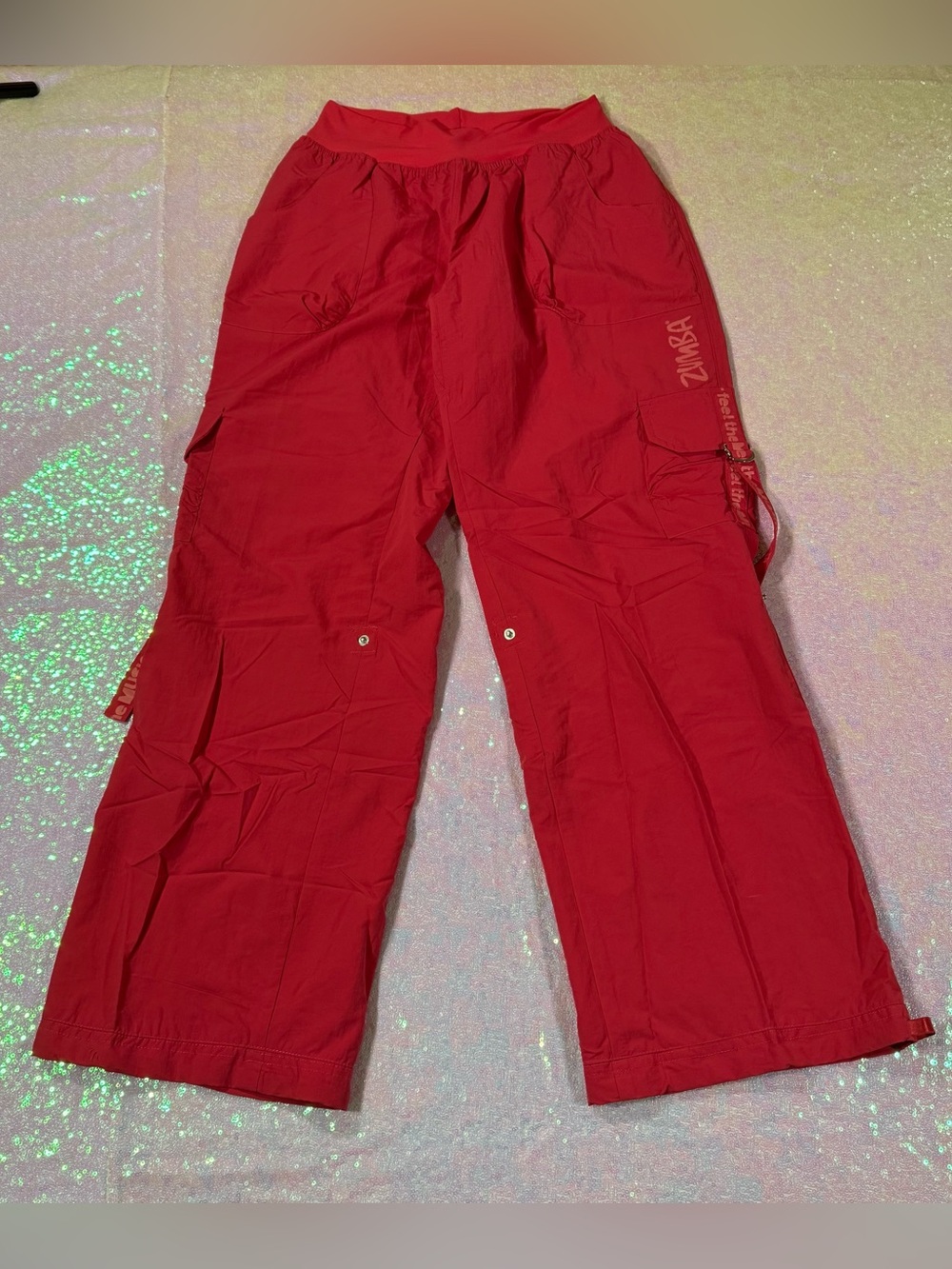 Zumba Wear Bright Coral Pink Athletic Cargo Pants (XL) ★彡